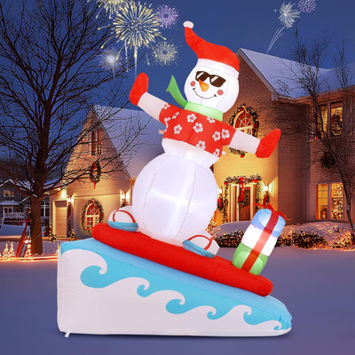 Inflatable Christmas Decorations Outdoor,  6FT Inflatable Snowman with LED Light