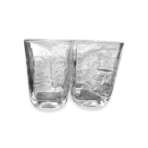 2 Walt Disney World Celebration McDonalds 2000 Mickey Mouse Glass Cups - Picture 2 of 4