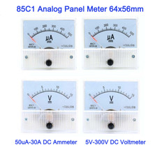 50uA-30A DC Amperímetro 5V-300V DC Voltímetro 85C1 Panel Analógico Medidor Tipo Puntero