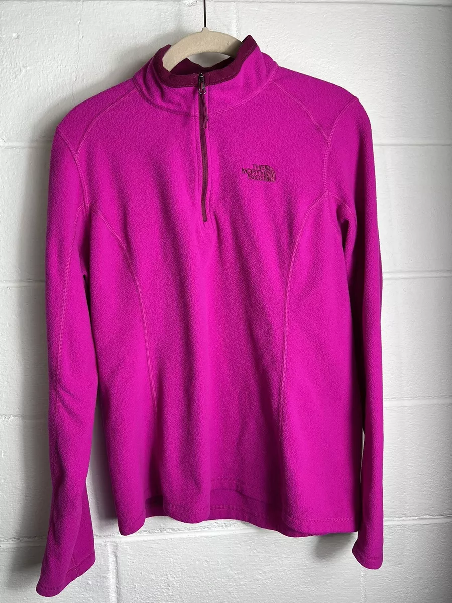 The North Face Sweater Women Large Pink Purple Quarter Zip Pullover Fleece