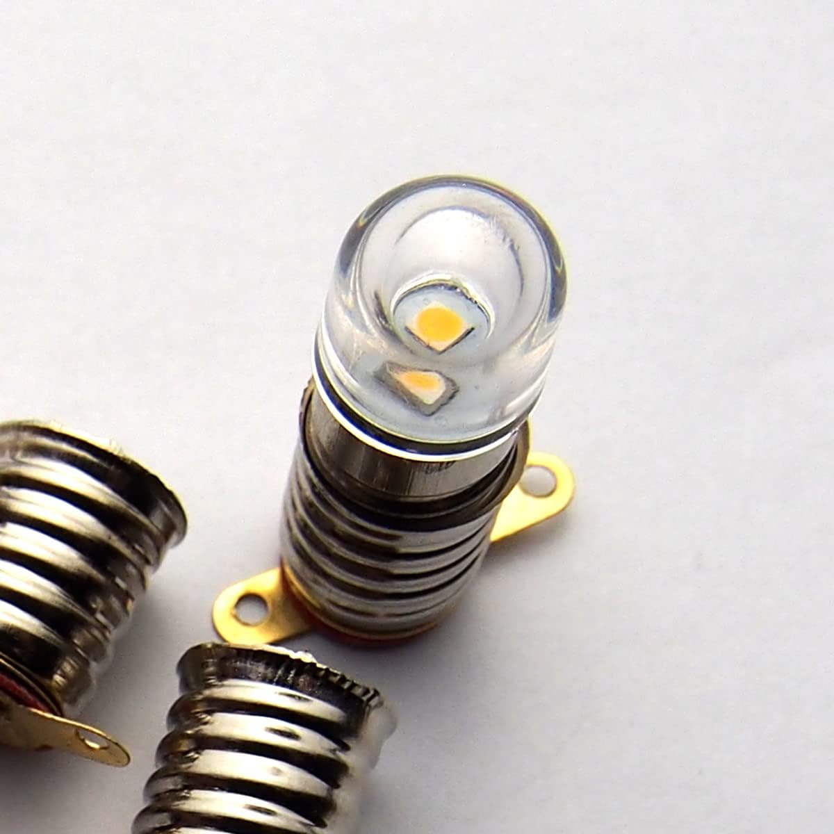 AC/DC E10 Bulbs, 10Pcs 9 Volt Warm White E10 Replacement Bulbs Miniature Screw