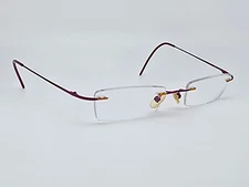 Oxibis ZEF Premium Percee Col. 20C Plum Yellow Rimless Eyeglasses Frame France