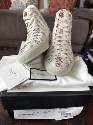 gucci ace rose print sneaker