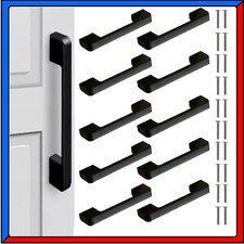 Set 10 Maniglie per Mobili Cassetti Cassettiere Comodini da Cucina Armadio Nere