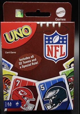 UNO NFL Card Game for Kids Adults and Family Night Features All 32 NFL Teams-NEW