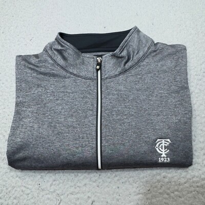 Footjoy Sweater Men Medium Golf Vest Gray Half Zip Jersey Sleeveless  Timuquana