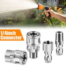 4PC 1/4" NPT Stainless Steel Quick Connect Fitting Pressure Washer Adapter Set