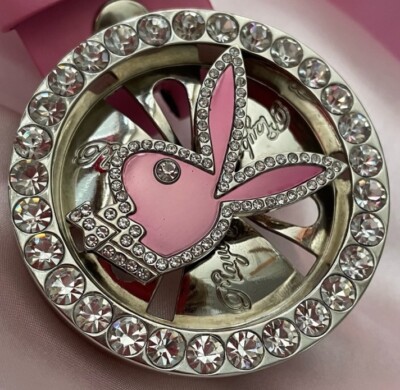 RARE Y2K Playboy Pink Metallic Rhinestone ALL STONES Bling Spinner