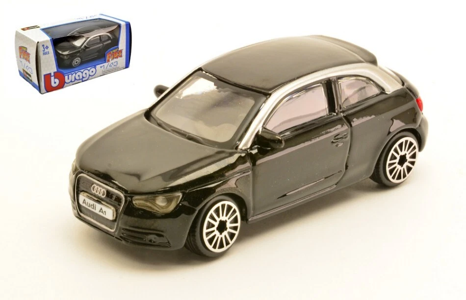 MODELLINO AUTO STATICO BURAGO AUDI A1 2010 NERO MODELLISMO SCALA 1:43 - Immagine 3 di 4