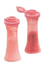 TUPPERWARE SMALL HOURGLASS SALT & PEPPER SHAKERS MINI SHAKER SET 4” NEW