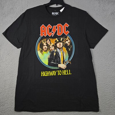 ACDC HIGHWAY TOO HELL Shirt Mens XL XLARGE BLACK 79 TOUR CLASSIC ROCK Music NWT