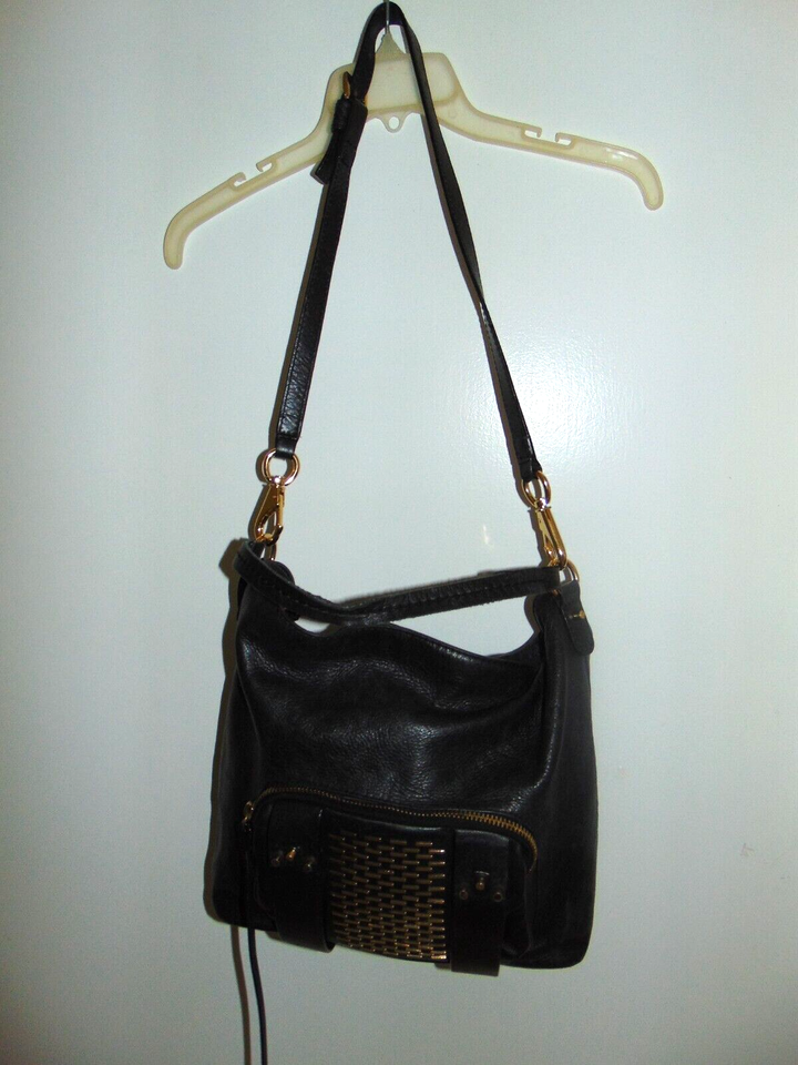 She + Lo Soft Leather Purse Black Messenger Hobo Satchel Tote Shoulder