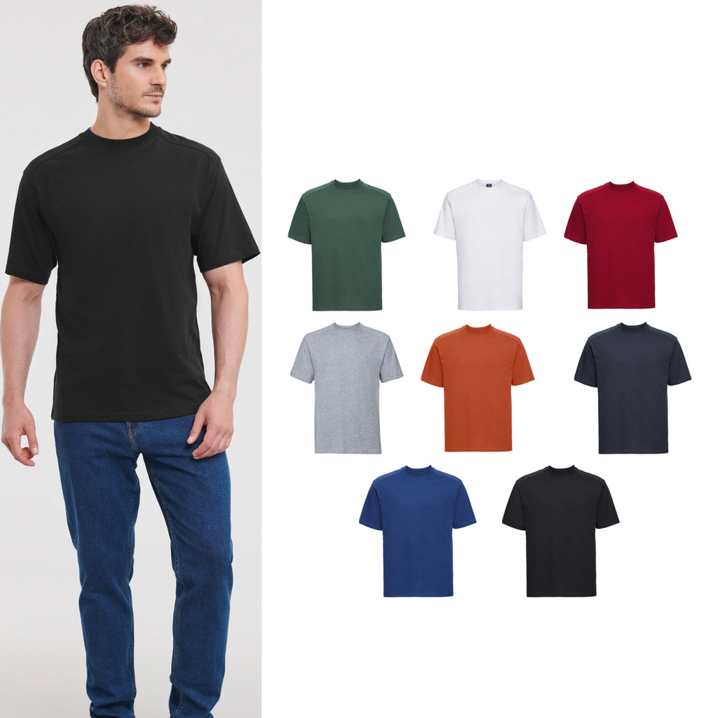 Russell camiseta de ropa de trabajo para hombres 0r010m0 - manga corta ropa casu