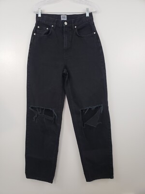BDG Urban Outfitters Womens Jeans Size 28 High Rise Baggy Black Distressed Loose