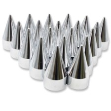 33mm Chrome Lug Nut Covers Rocket Style Screw On Style Plastic Pack Of 20