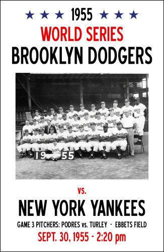 1955 BROOKLYN DODGERS NEW YORK YANKEES 8X10 POSTER PHOTO BASEBALL 