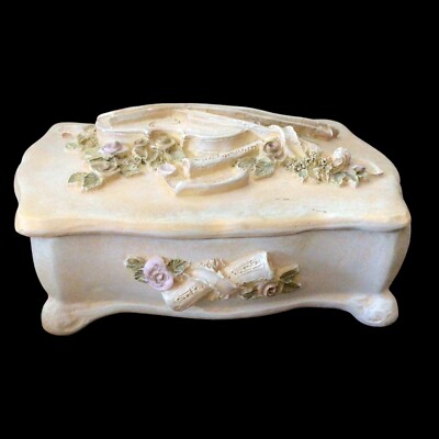 Music Lover Resin Music Box Trinket Box Plays ''Moonlight Sonata'' 1997 Working