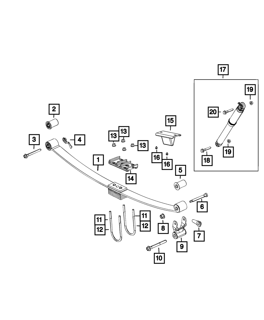 Genuine Mopar Suspension Shock Absorber Kit 68449359AC
