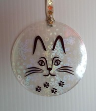Cat Face Ornament Window Wall Pet Decoration