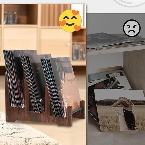 Desktop CD Organization Shelf Solid Wood PS4 Game Storage Shelf Black Record - Afbeelding 4 van 7