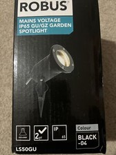 Robus Garden Spotlight. Mains. IP65 Black-04. LS50GU. Boxed New. Free P&P