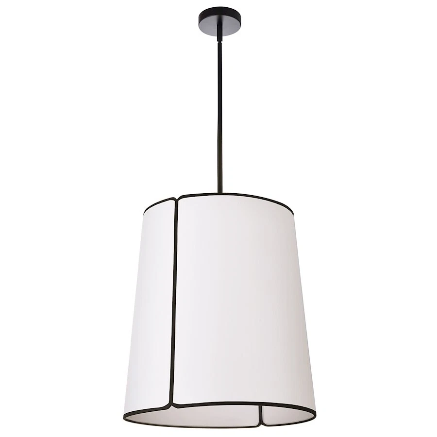 Dainolite Notched Drum 3 Light Notched Pendant Black White NDR