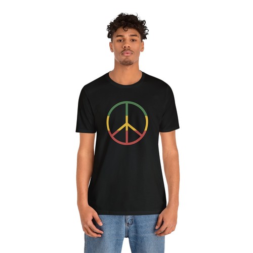 Unisex Reggae Peace Sign Shirt Rasta Rastafari Retro Vintage Minimalist T-Shirt - Bild 5 von 29