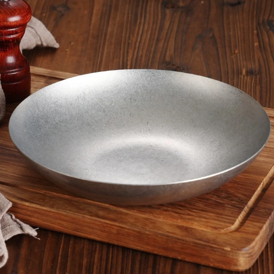 Stainless Steel For Salad Plate 304 Grade Round Deep Dish for Daily Food - Image 1 of 4