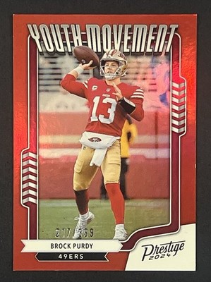 2024 Prestige Brock Purdy /399 “YOUTH MOVEMENT” RED HOLO SP #YM-BPY 49ers