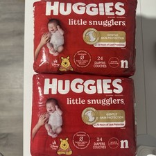 New 2 Packs Huggies Little Snugglers Newborn Size N Diapers Up to 10lbs 48 CT