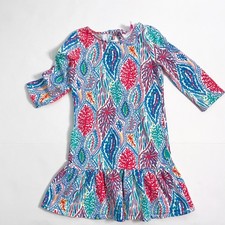 Lilly Pulitzer Girls Morgana Let Minnow Coral Print Dress, Size 8/10