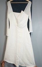 Vestido blanco asimétrico. Boda. Vestido de novia civil. XS. Nuevo sin etiquetas