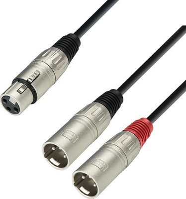 Adam Hall Cables 3 STAR YFMM 0300 - Audio Cable XLR Female to 2 x XLR Male, 3 m
