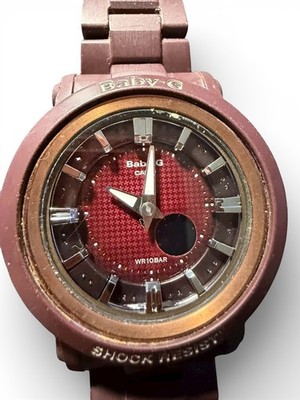 Baby-G Casio Women's WR10BAR Shock Resist Analog Digital Watch Reddish Brown