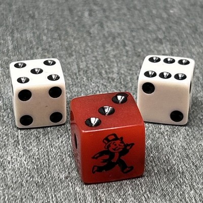 3pc Monopoly Dice Set Including Speed Die Red Black 2013 Game Replacement Parts