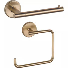 Trinsic 2-Piece Bath Hardware Set with Toilet Paper Holder, Towel Ring in Champa