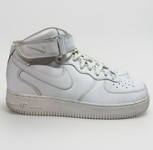 Nike Air Force 1 Mid '07 Men’s Shoes Leather Triple White CW2289-111 Size 8.5 - Picture 18 of 18