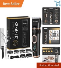 Dog Clippers Heavy Duty Rechargeable Cordless Grooming Tool for Small Large...