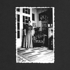 Interior Living Room Women Chic Long Dress - Old Photo Snapshot