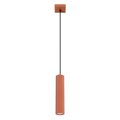 Hängelampe Metall Rot schmal Ø 8 cm H: max. 118 cm verstellbar GU10 Hängeleuchte