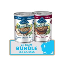 Blue Buffalo Blue's Stew Grain Free Wet Dog Food, Chicken & Beef, (24) 12.5oz Ca