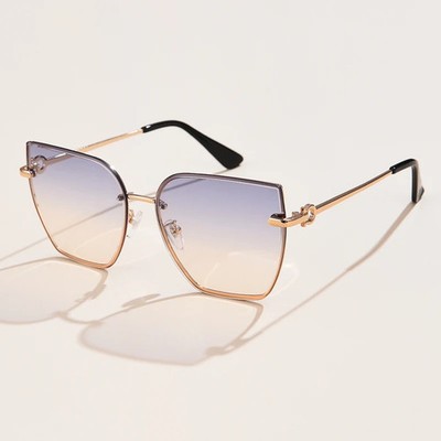 Retro Cat Eye Sunglasses Women Brand Designer Fashion Rimless Gradient Sun