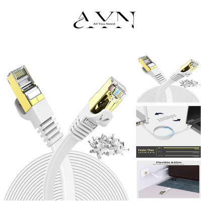 Cat7 LAN-Kabel | 10 Gbps | Flach & Gold-Plated