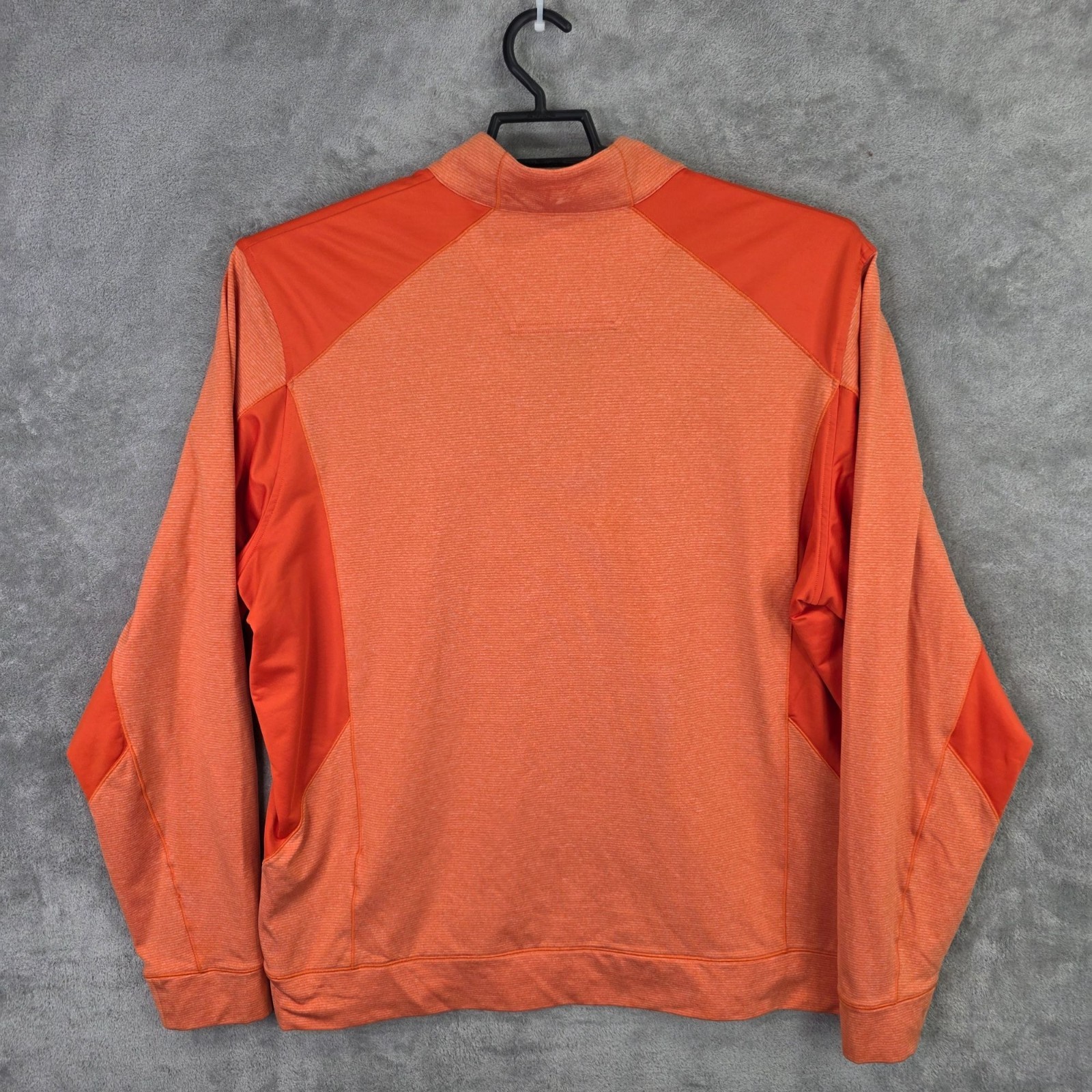 Mens Cutter & Buck Orange Pullover 1/4 Zip Shirt Embroidered Cowboy Size XL