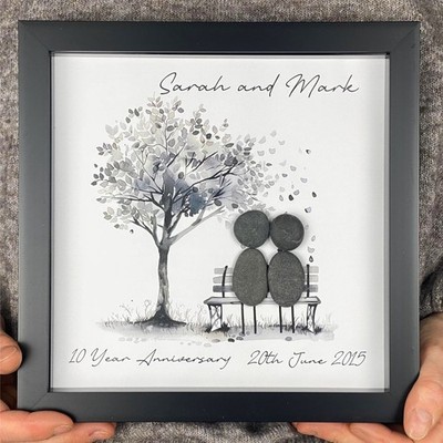 Personalisierte Kiesel Kunst Hochzeitstag Geschenk Andenken 10 Jahre Dose 10.