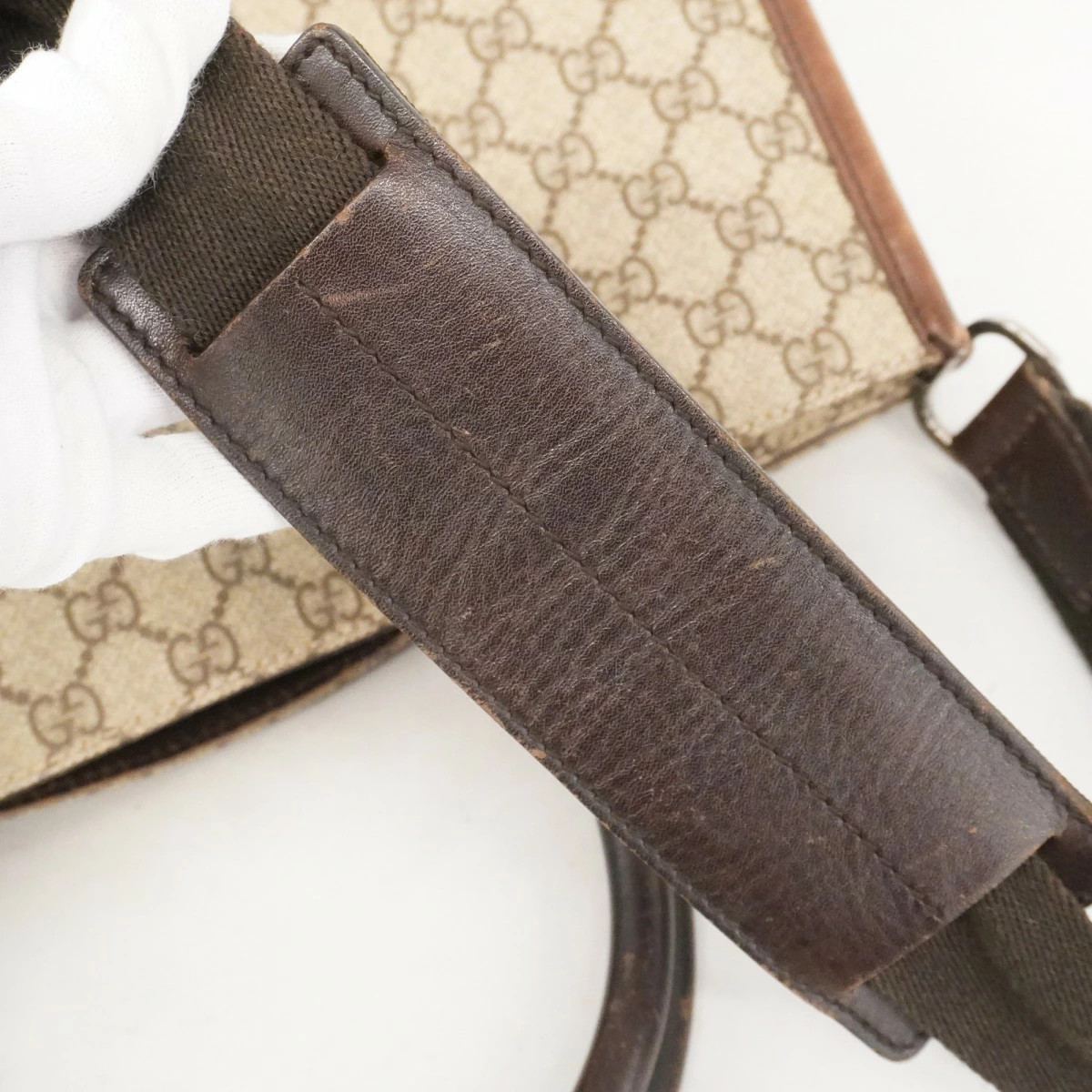 Gucci GG Supreme 2Way Tote Bag PVC Brown Silver Hardware thumbnail 18