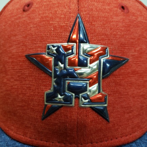 Houston Astros Hat Cap Fitted Mens Small Medium Red Blue MLB Patriotic New Era - Picture 2 of 10