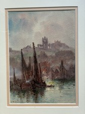 Frank Rousse, Whitby Harbour, Signed Watercolour, Framed
