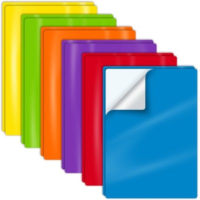 12 Pack Dry Erase Sheets, 8.3'' x 11.7'' (A4 Size) Wall Decals, 6 Assorted Colo...