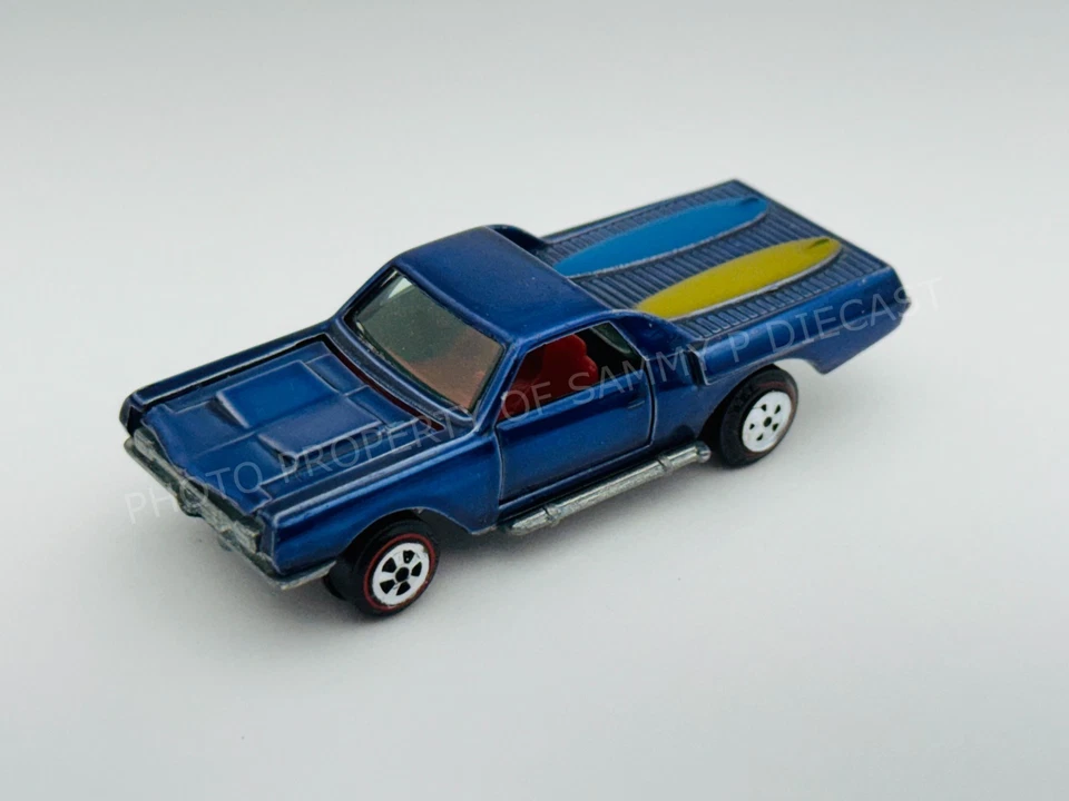 Johnny Lightning Topper Redline PERSONALIZADO EL CAMINO Interior Azul Rojo ¡Muy Bonito!!! Foto 2 de 4